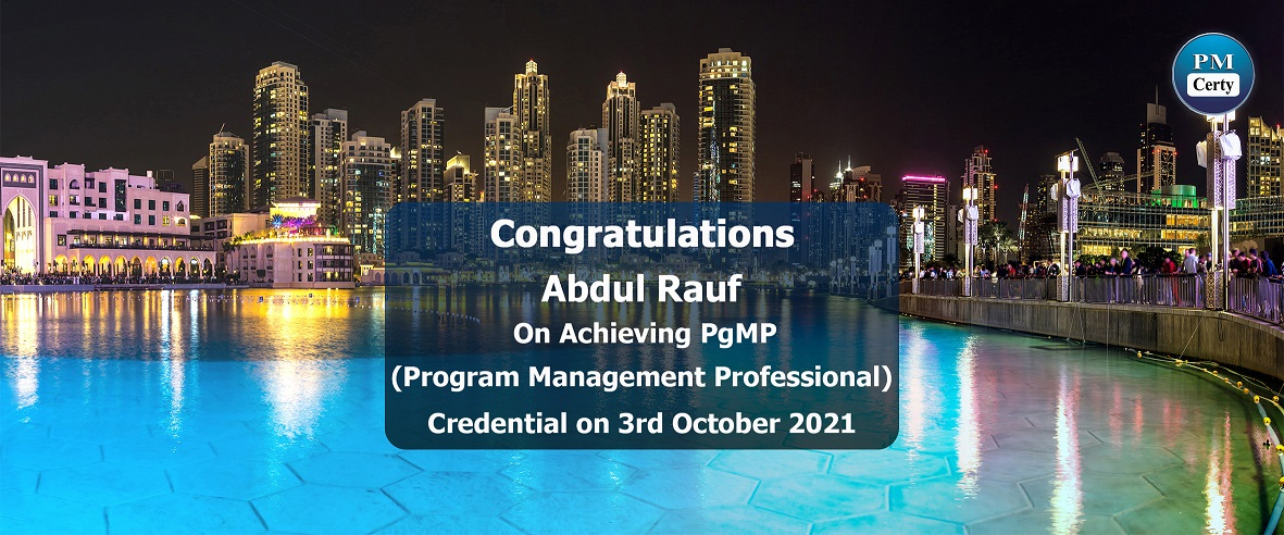 Congratulations Abdul on Achieving PgMP..!